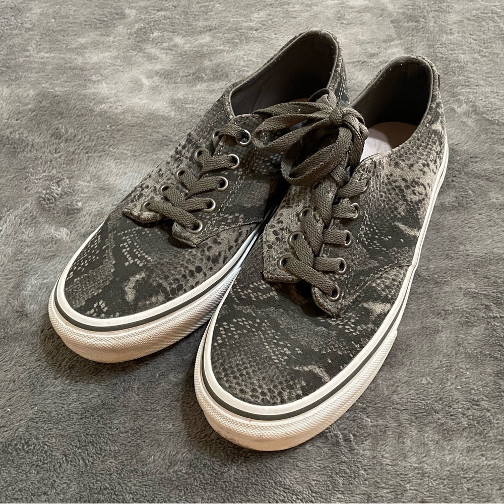 Vans Off the Wall Gray Snake Skin Sneakers Shoes